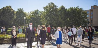 Študentov na župnej Strednej zdravotníckej škole privítala pani prezidentka Čaputová a župan Droba