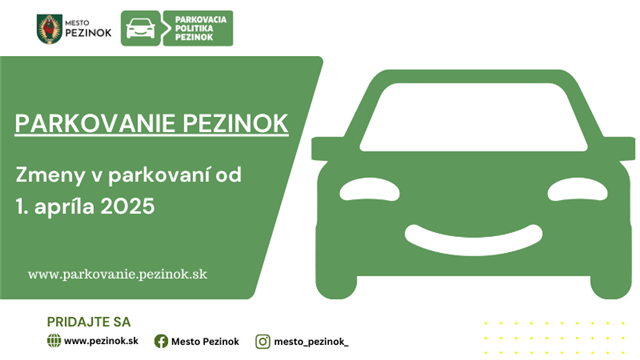 Nový regulovaný systém parkovania v Pezinku od apríla 2025