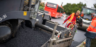 Rekonštrukcia cesty v Malinove