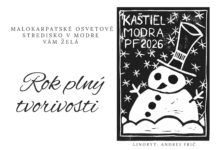 Biely snehuliak na čiernom pozadí s prianím PF 2026.