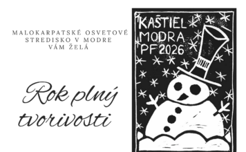 Biely snehuliak na čiernom pozadí s prianím PF 2026.