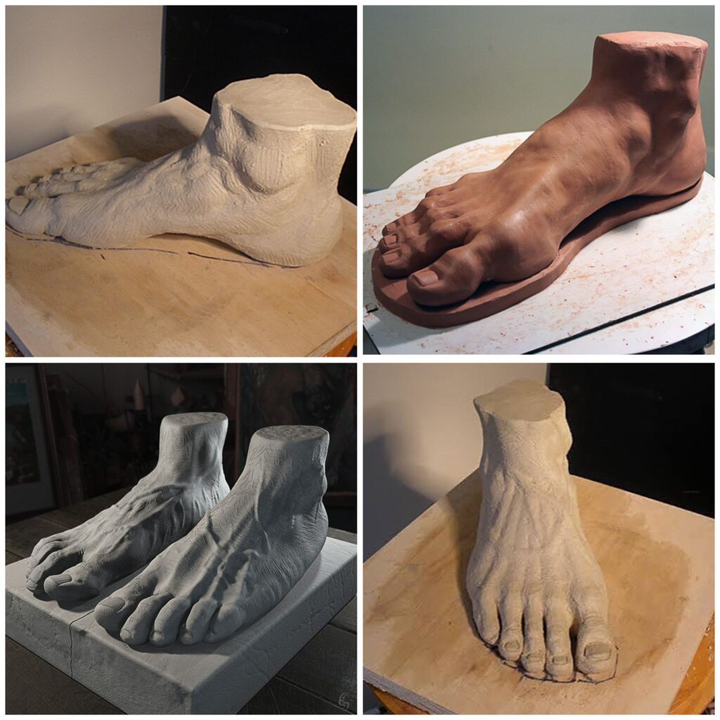 Skupúry chodidiel zo sadry