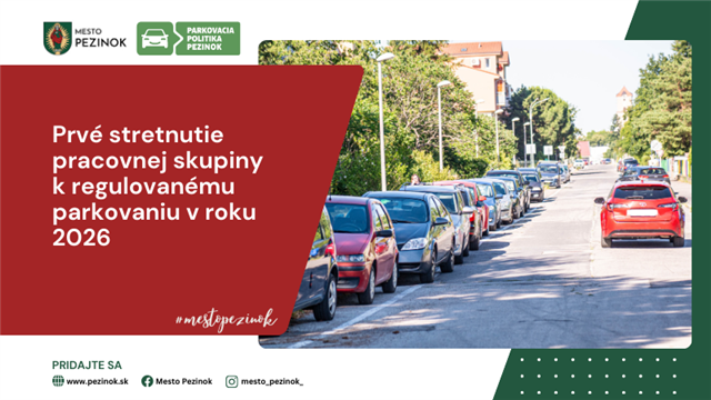 Pezinok spúšťa diskusiu o zmenách v parkovacej politike na rok 2026 Pezinok spúšťa diskusiu o zmenách v parkovacej politike na rok 2026