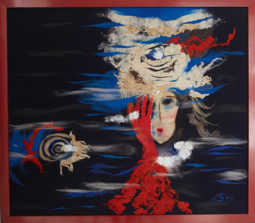 Dielo: ženská tvár. Autorka diela Luba Suchalova Harichová