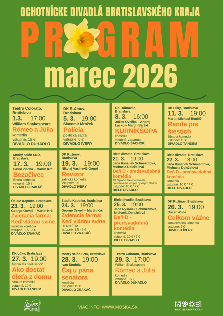 Program divadiel na marec 2026