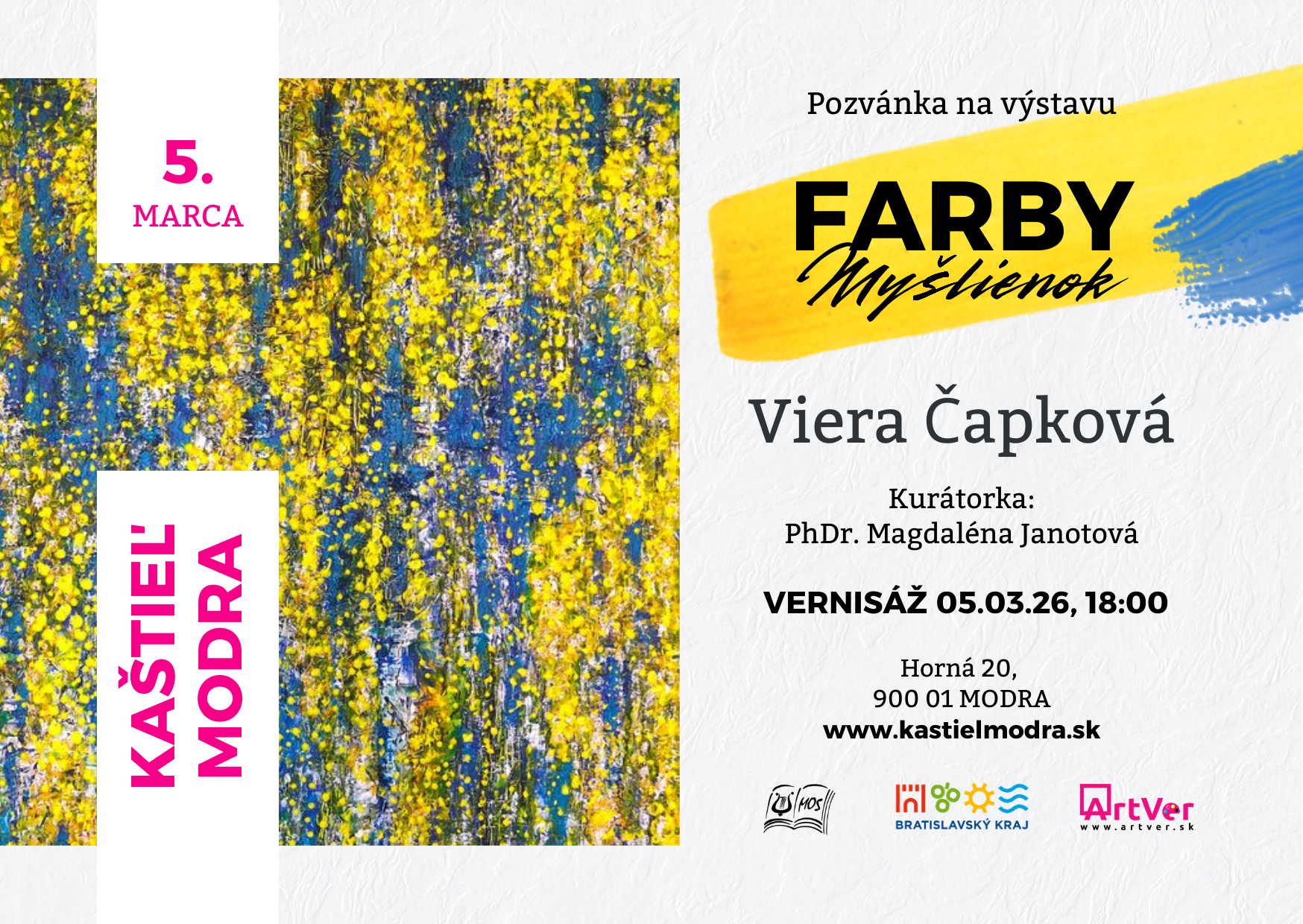 Vernisáž výstavy Farby myšlienok, 5.3.2026.