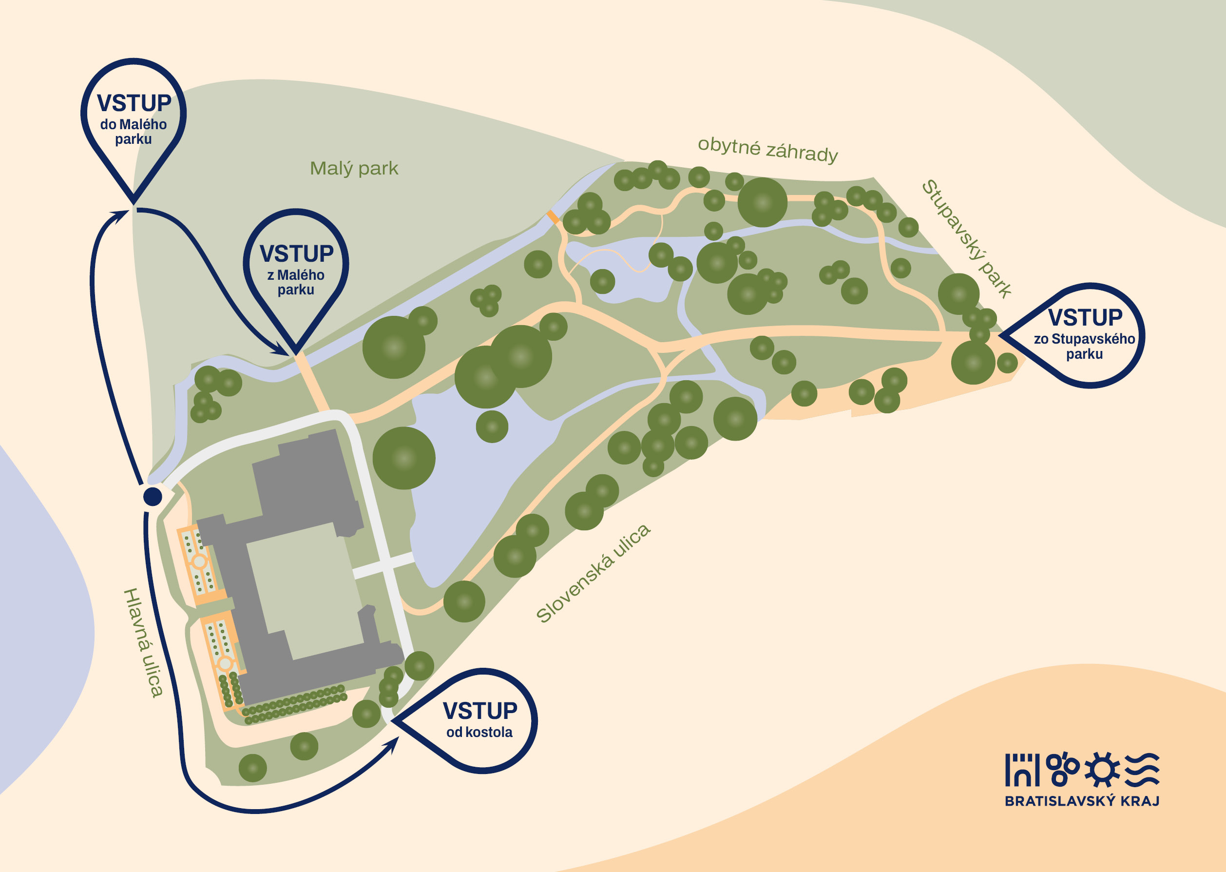 Mapa Kaštieľskeho parku v Stupave