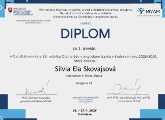 Žiačka župnej školy ovládla celoslovenské kolo olympiády v anglickom jazyku