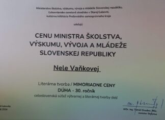 Žiačka župnej školy Nela Vaňková získala Cenu ministra školstva za literárnu tvorbu