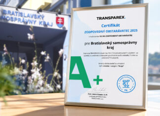 Bratislavský kraj získal najvyššie hodnotenie A+ za transparentnosť verejného obstarávania